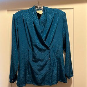 Pendleton Long-Sleeved Teal Colored Blouse